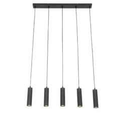 Qazqa hanglamp jeana zwart gu10