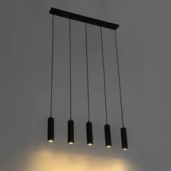 Qazqa hanglamp jeana zwart gu10