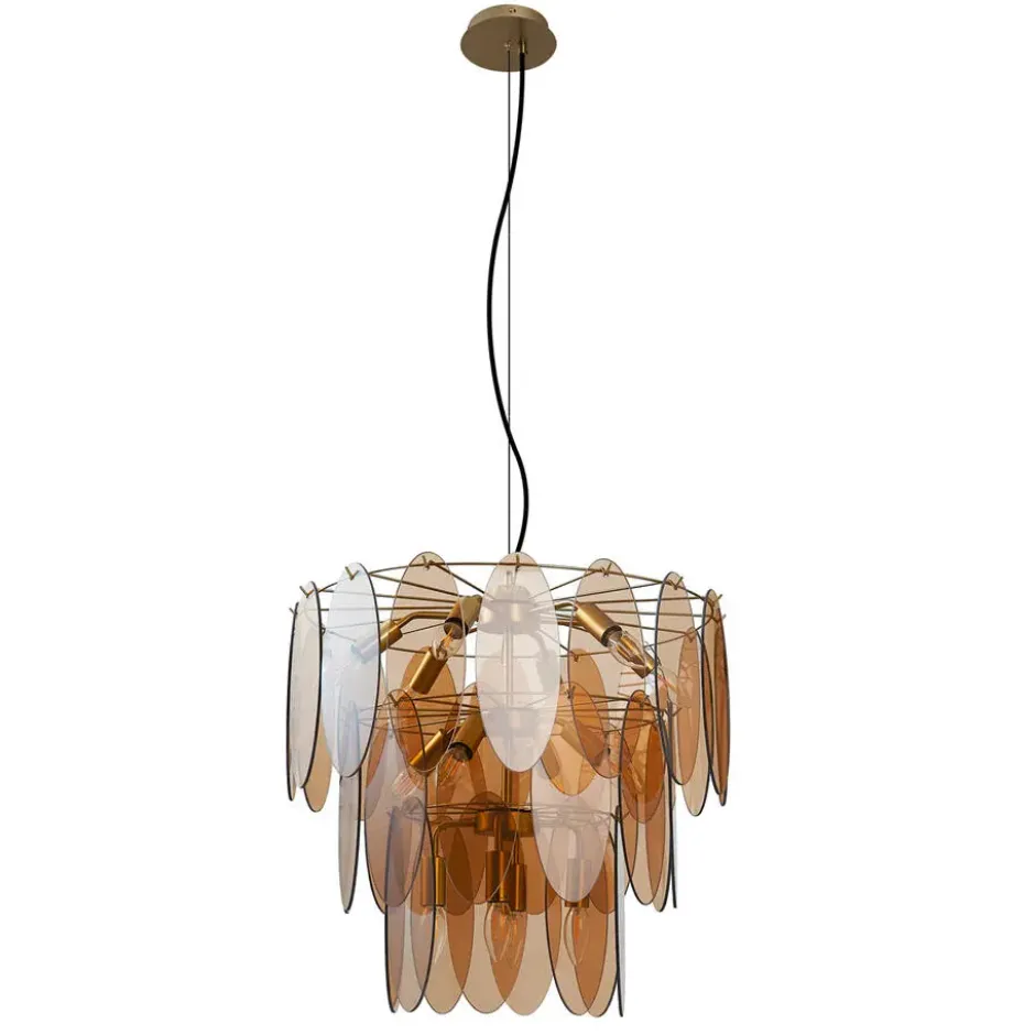 Qazqa hanglamp mochan goudkleurig e14