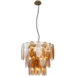 Qazqa hanglamp mochan goudkleurig e14