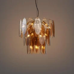 Qazqa hanglamp mochan goudkleurig e14