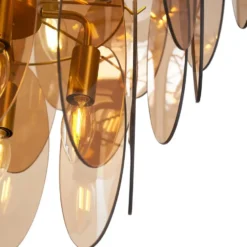 Qazqa hanglamp mochan goudkleurig e14