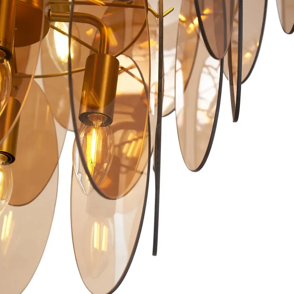 Qazqa hanglamp mochan goudkleurig e14