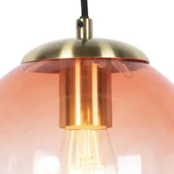 Qazqa hanglamp pallon roze e27