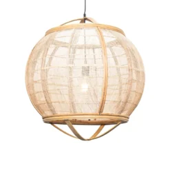 Qazqa hanglamp pascal bruin e27