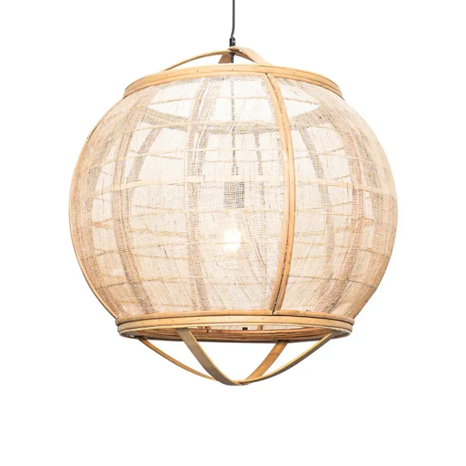 Qazqa hanglamp pascal bruin e27