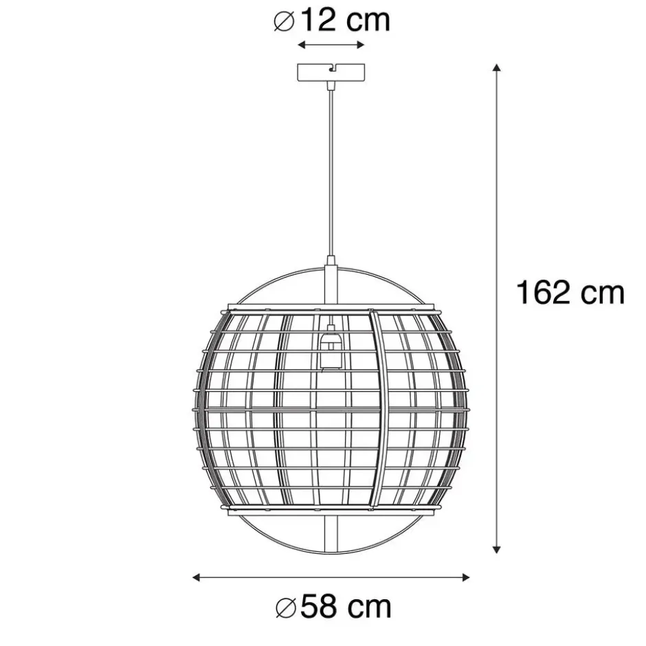 Qazqa hanglamp pascal bruin e27