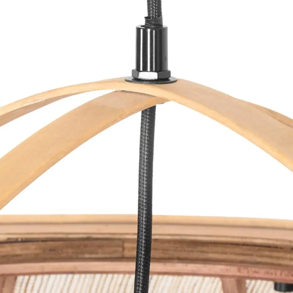 Qazqa hanglamp pascal bruin e27