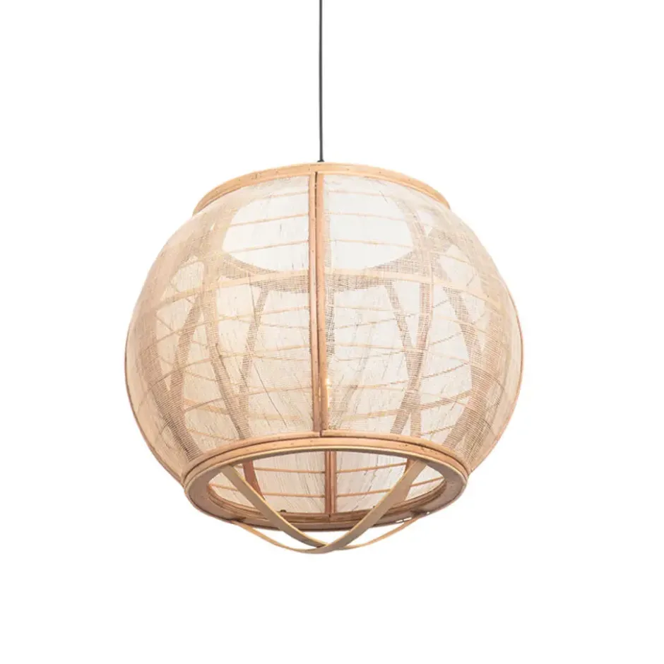Qazqa hanglamp pascal bruin e27