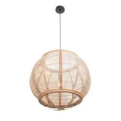 Qazqa hanglamp pascal bruin e27