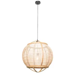 Qazqa hanglamp pascal bruin e27