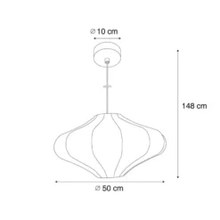 Qazqa hanglamp plu crème e27