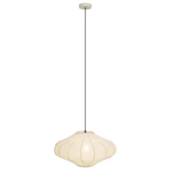 Qazqa hanglamp plu crème e27
