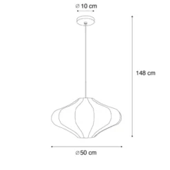 Qazqa hanglamp plu wit e27