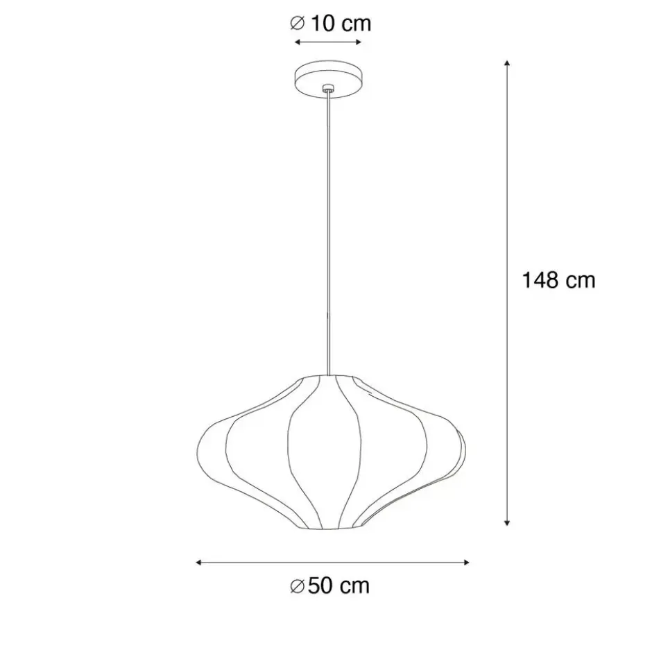 Qazqa hanglamp plu wit e27