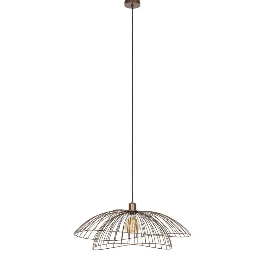 Qazqa hanglamp pua bronskleurig e27