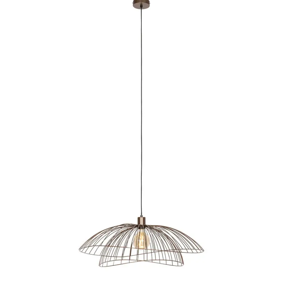 Qazqa hanglamp pua bronskleurig e27