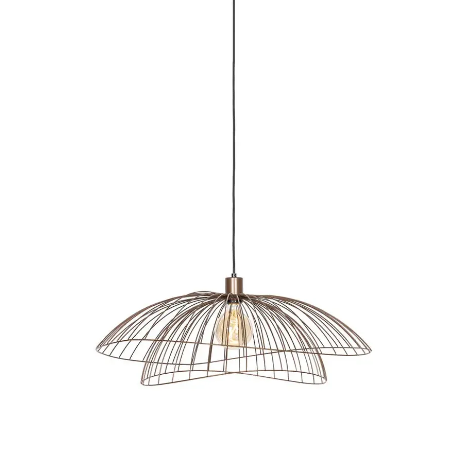 Qazqa hanglamp pua bronskleurig e27