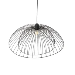 Qazqa hanglamp pua zwart e27