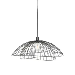 Qazqa hanglamp pua zwart e27
