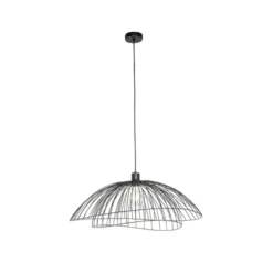Qazqa hanglamp pua zwart e27