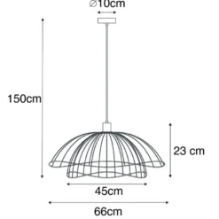Qazqa hanglamp pua zwart e27