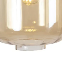 Qazqa hanglamp qara beige e27