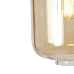 Qazqa hanglamp qara beige e27