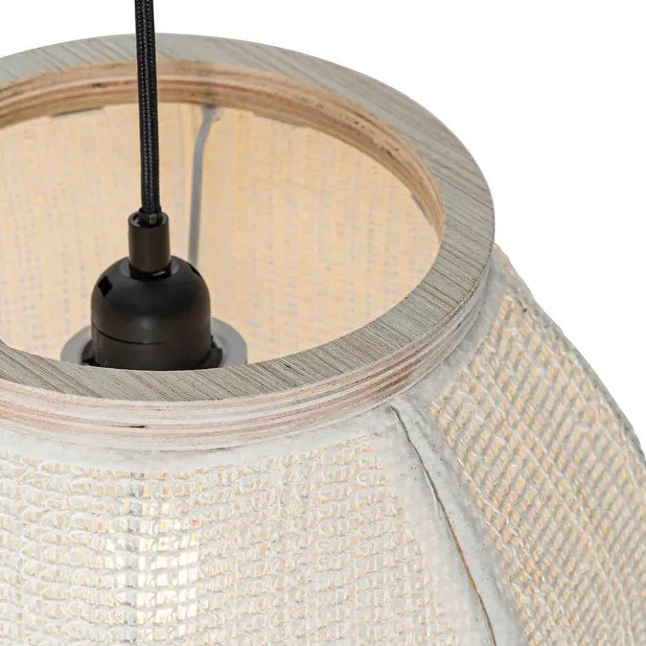 Qazqa hanglamp rob wit e27