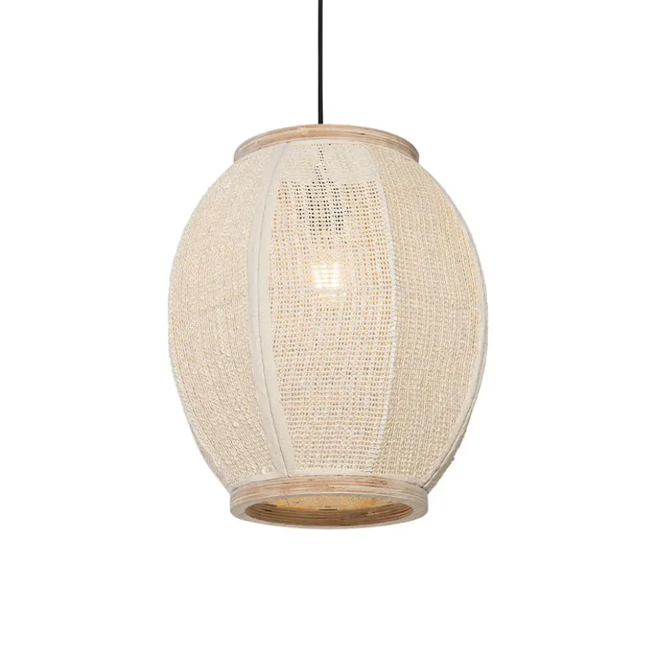 Qazqa hanglamp rob wit e27