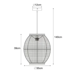 Qazqa hanglamp rob wit e27