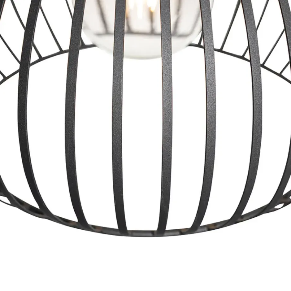 Qazqa hanglamp saffira zwart e27