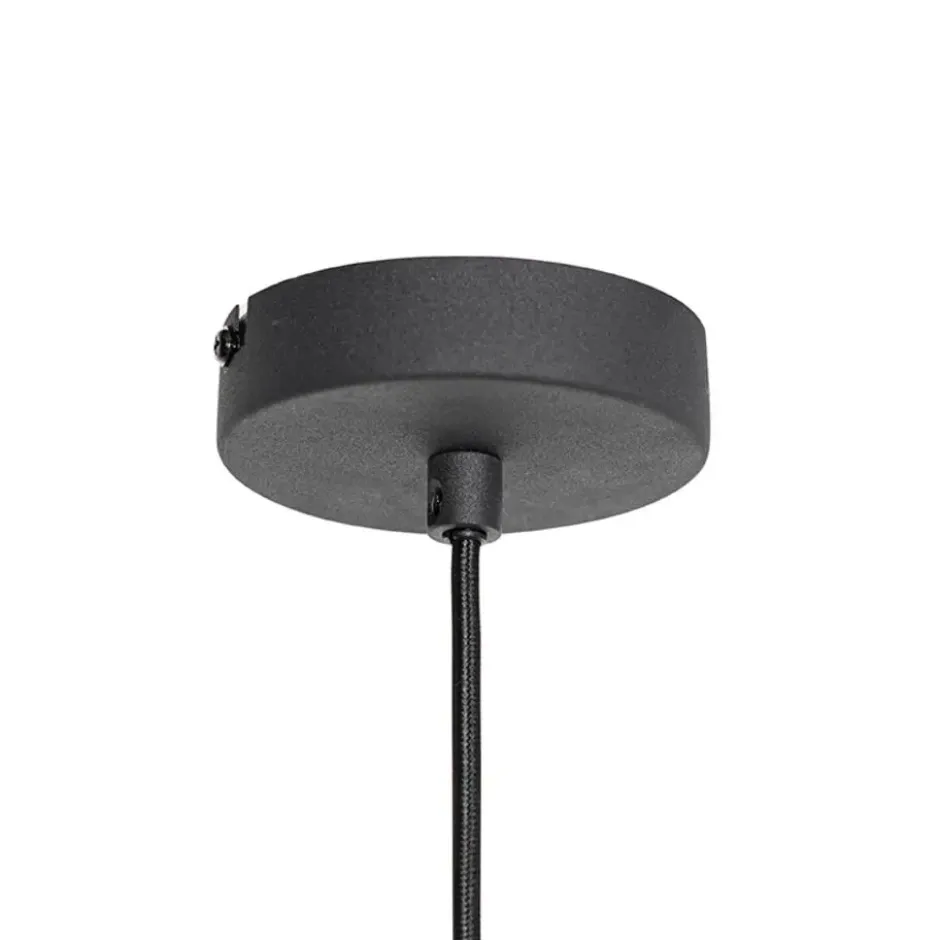 Qazqa hanglamp saffira zwart e27