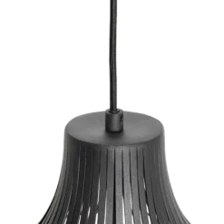 Qazqa hanglamp saffira zwart e27