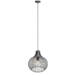 Qazqa hanglamp saffira zwart e27