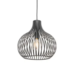 Qazqa hanglamp saffira zwart e27