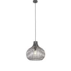 Qazqa hanglamp saffira zwart e27
