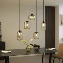 Qazqa hanglamp sheena zwart e27