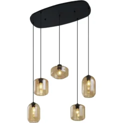 Qazqa hanglamp sheena zwart e27