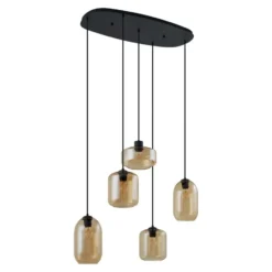 Qazqa hanglamp sheena zwart e27