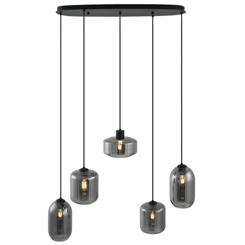 Qazqa hanglamp sheena zwart e27