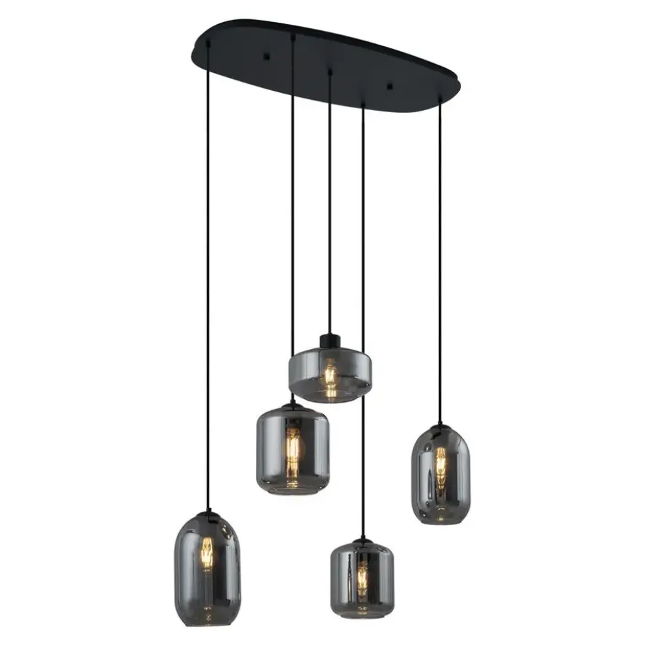 Qazqa hanglamp sheena zwart e27