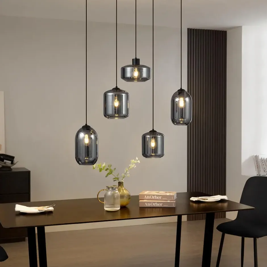 Qazqa hanglamp sheena zwart e27