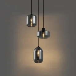 Qazqa hanglamp sheena zwart e27