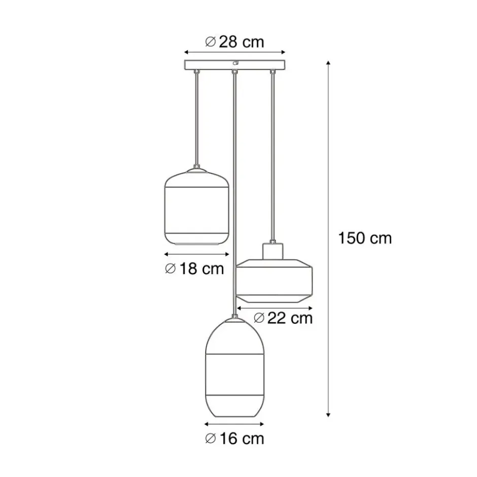 Qazqa hanglamp sheena zwart e27