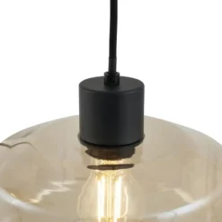 Qazqa hanglamp sheena zwart e27