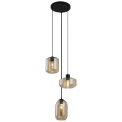 Qazqa hanglamp sheena zwart e27