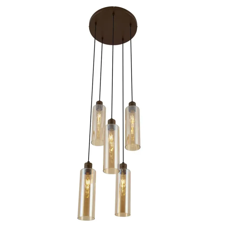 Qazqa hanglamp stavelot bronskleurig e27