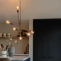 Qazqa hanglamp sydney bronskleurig e27