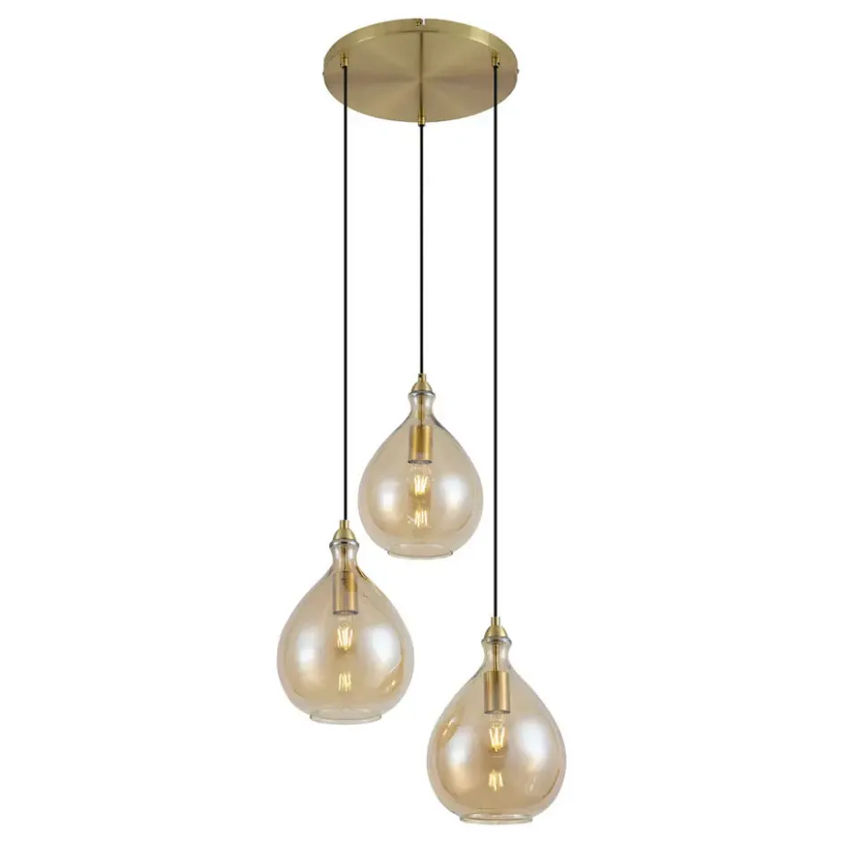Qazqa hanglamp traditional goudkleurig e27